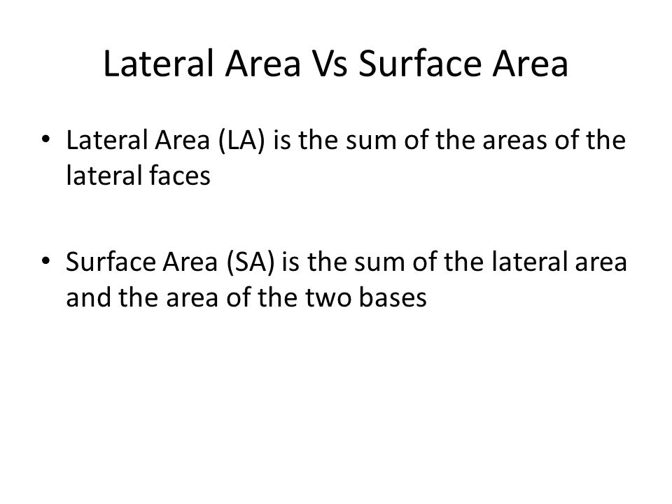 Lateral Area Vs Surface Area
