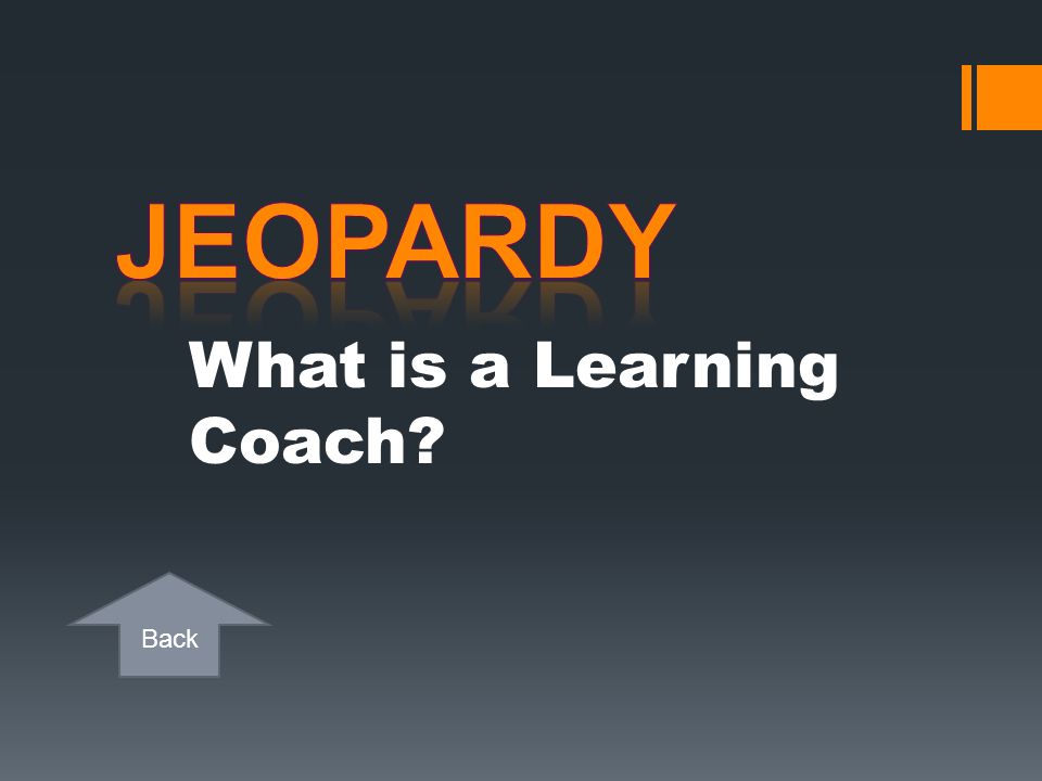 Jeopardy What is a Learning Coach