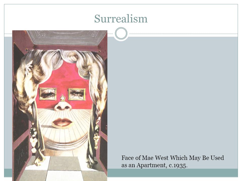Surrealism Face of Mae West Which May Be Used as an Apartment, c.1935.