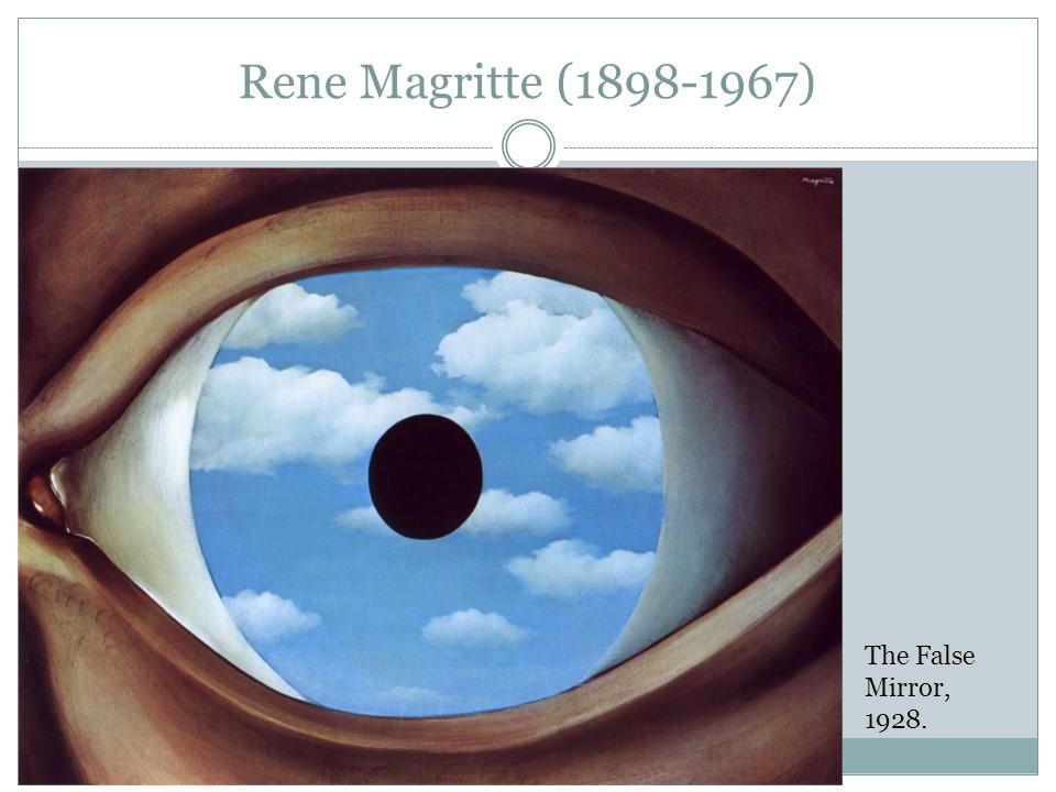 Rene Magritte ( ) The False Mirror, 1928.