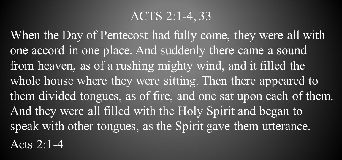 Acts 2:1-4, 33