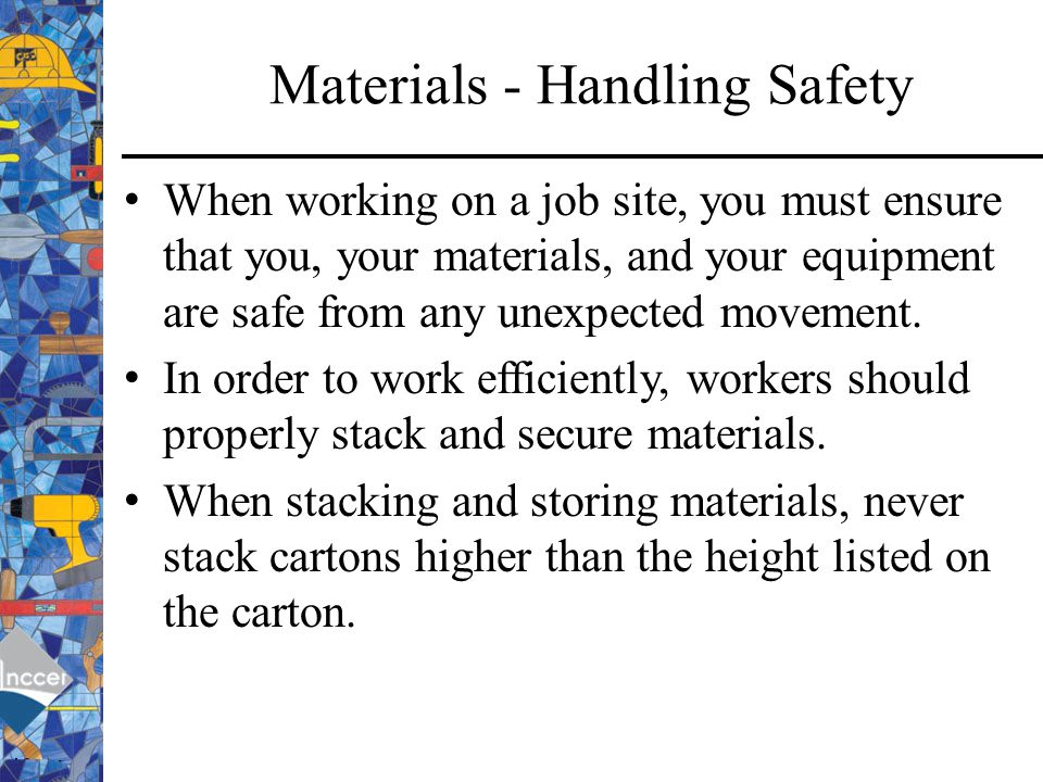 Day 1 QOD: To lower the center of gravity when moving material 