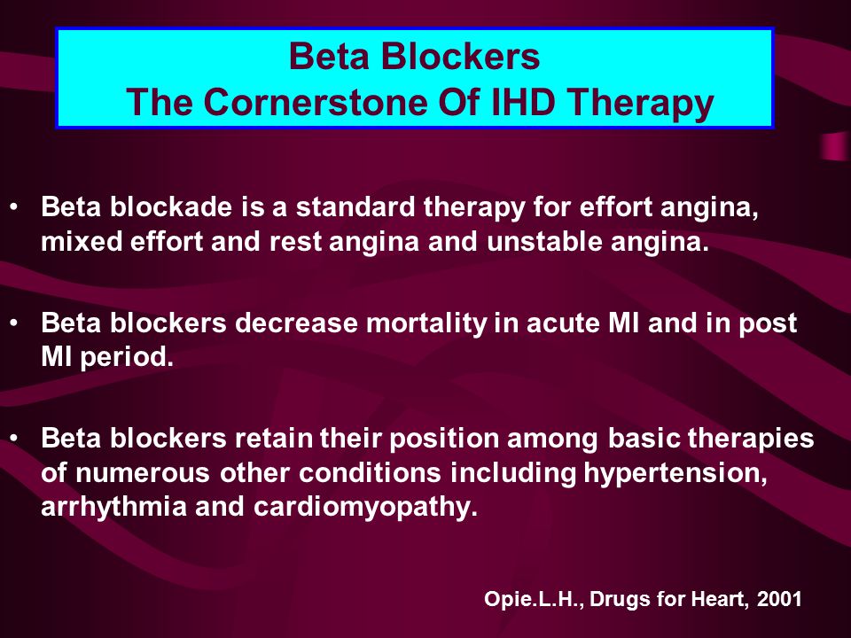 Beta Blockers The Cornerstone Of IHD Therapy