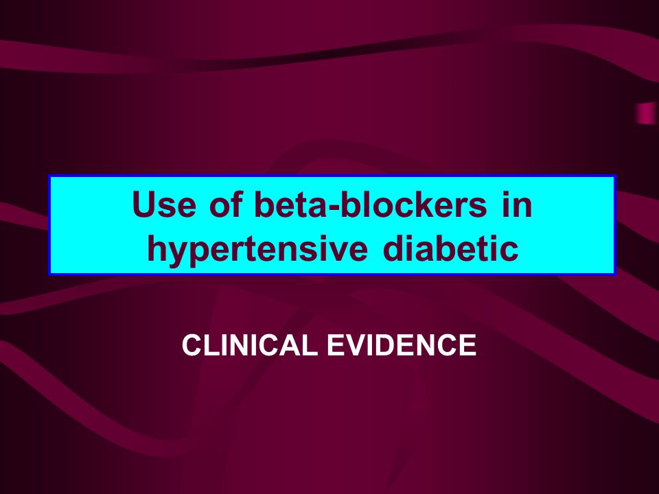 Use of beta-blockers in hypertensive diabetic