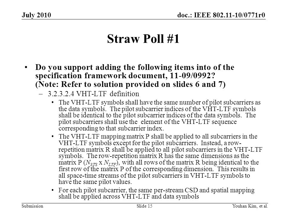 July 2010 Straw Poll #1.