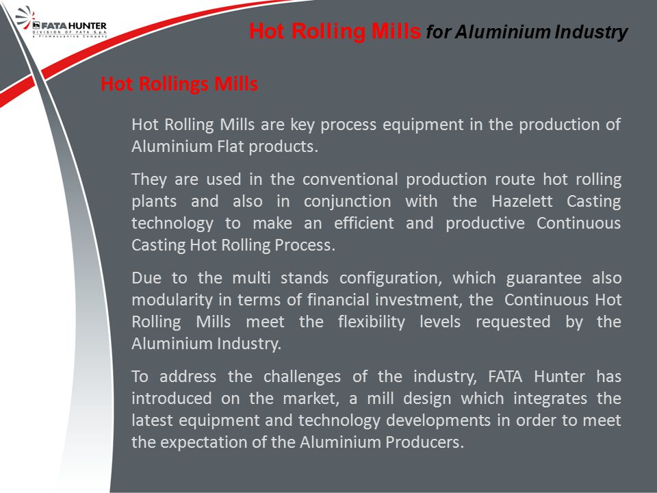 Hot Rolling Mills for Aluminium Industry