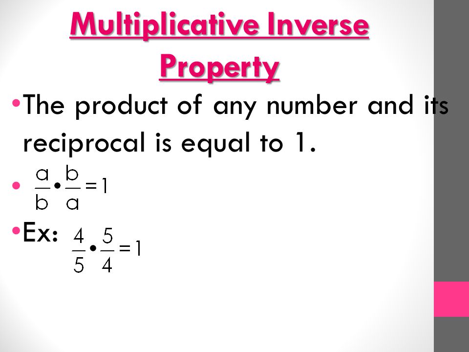 Multiplicative Inverse Property