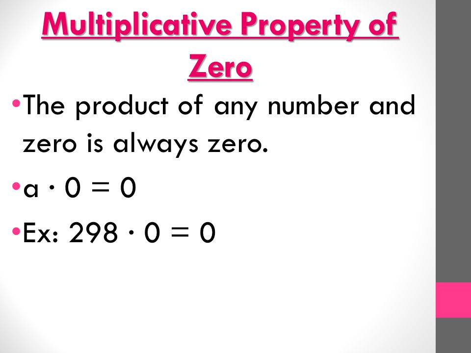 Multiplicative Property of Zero