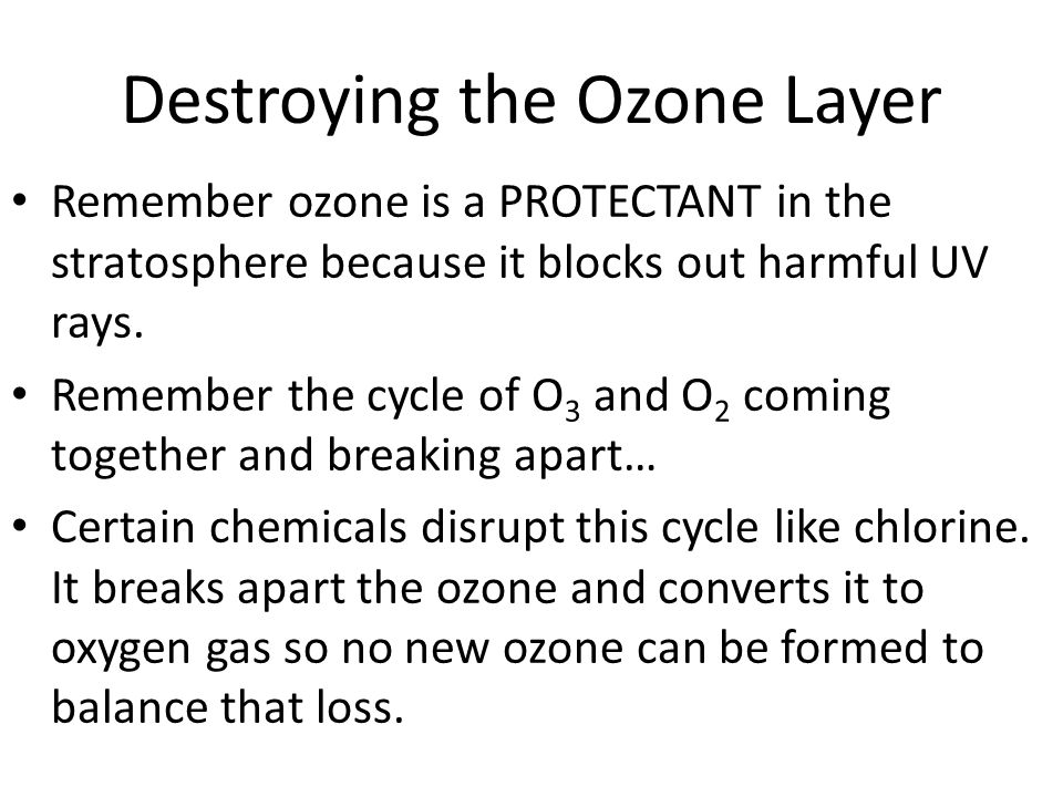 Destroying the Ozone Layer