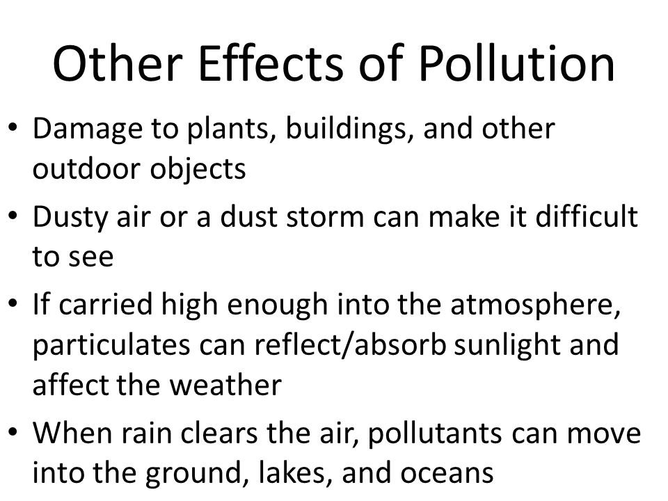 Other Effects of Pollution