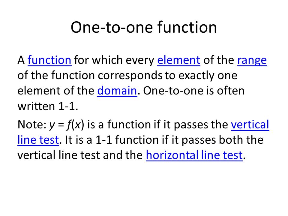One-to-one function