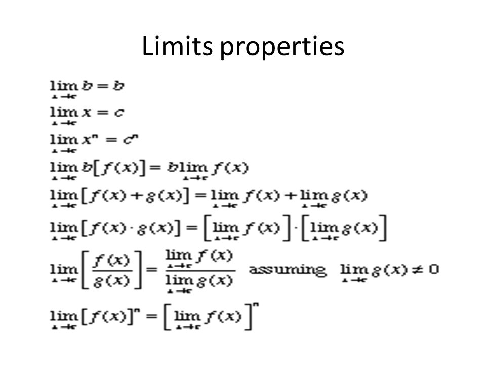 Limits properties