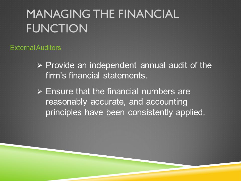 Managing the Financial Function