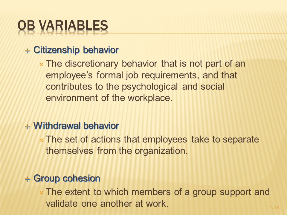 OB Variables Citizenship behavior