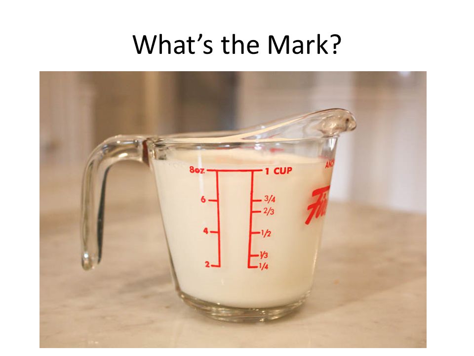 What's the Mark?. What's the Mark? ¼ teaspoon ½ teaspoon 1/8 teaspoon is  half of the ¼ teaspoon 1 teaspoon 1 Tablespoon. - ppt video online download