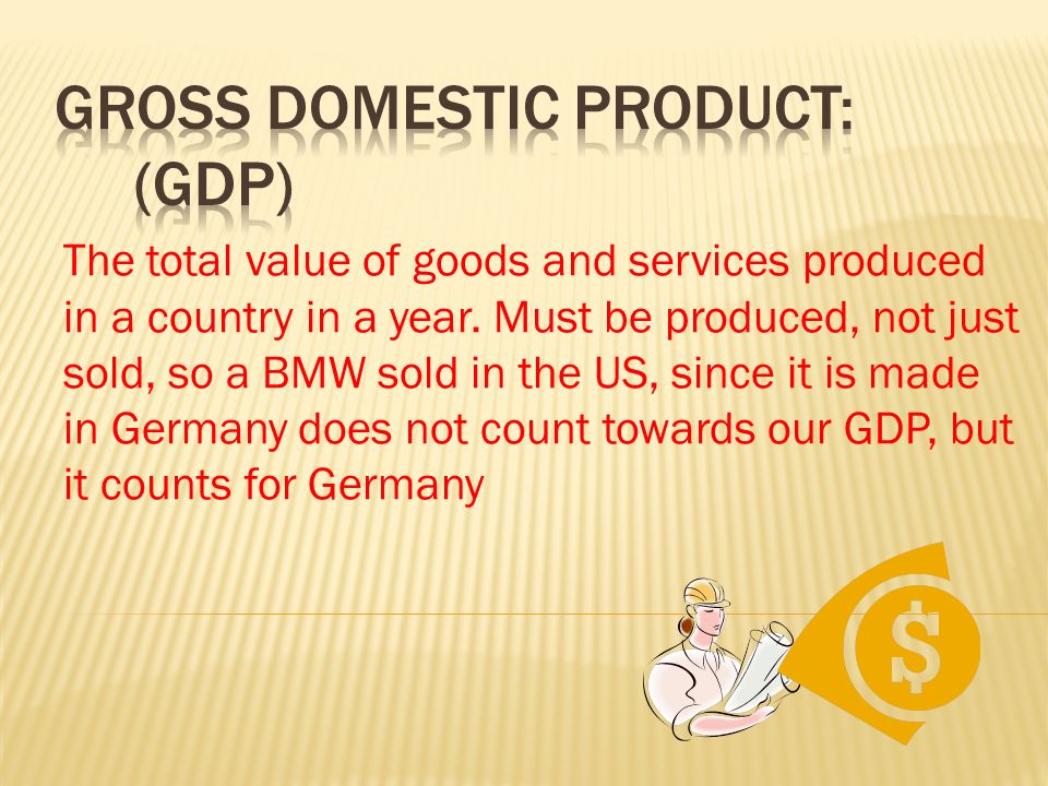 Gross Domestic Product: (GDP)