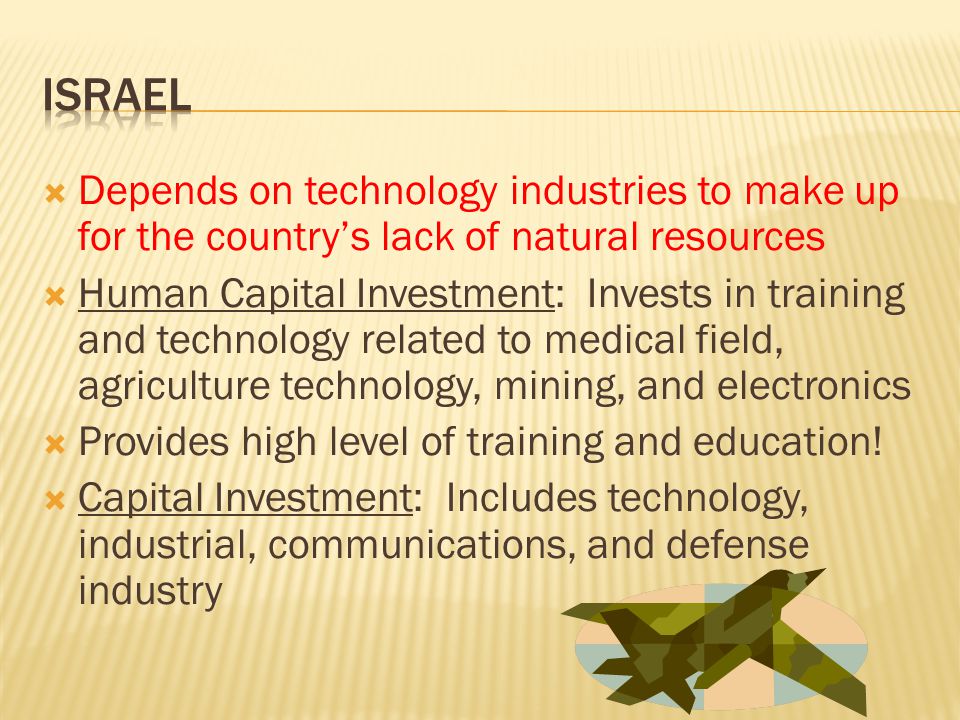 Israel Depends on technology industries to make up for the country’s lack of natural resources.