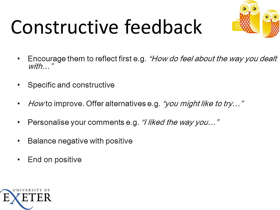 Constructive feedback