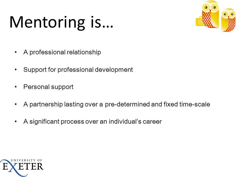 Mentoring is… A professional relationship
