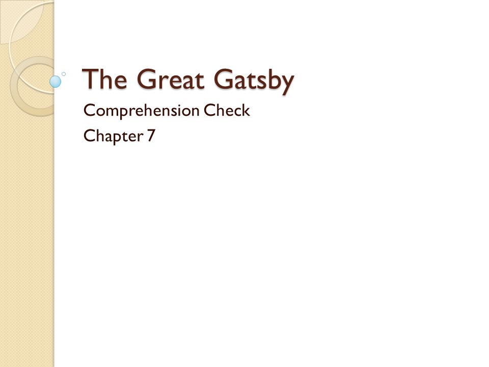 Comprehension Check Chapter 7