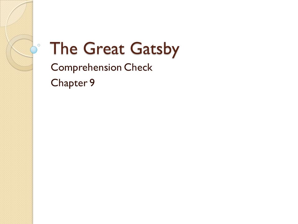 Comprehension Check Chapter 9