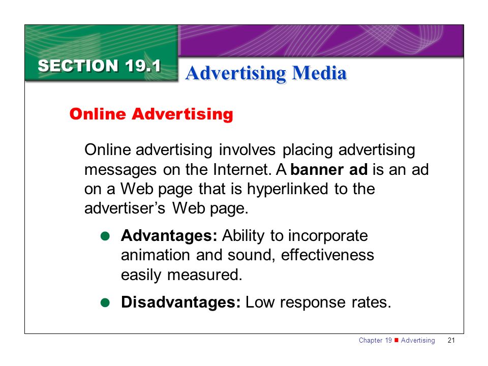 Advertising Media SECTION 19.1 Online Advertising