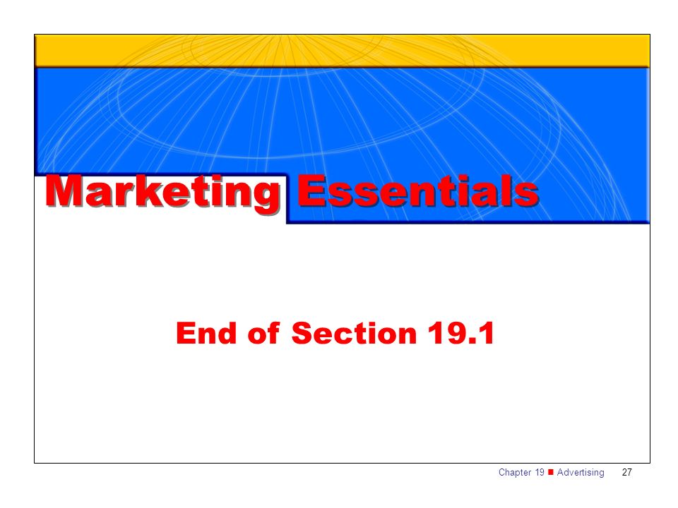Marketing Essentials End of Section 19.1