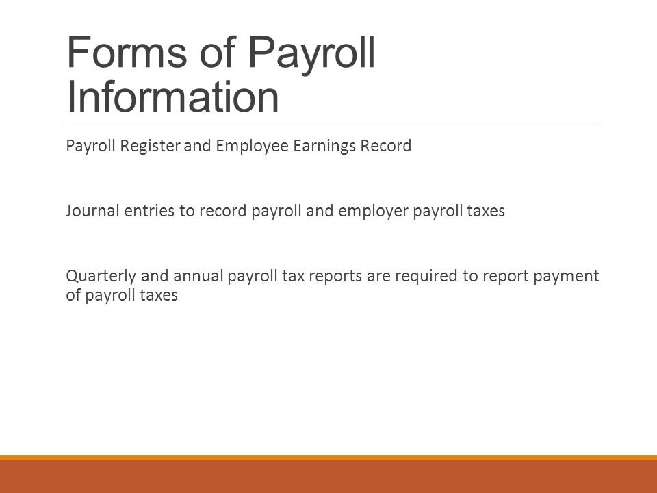Forms of Payroll Information