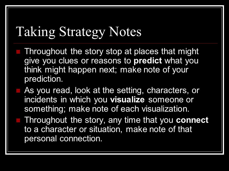 Taking Strategy Notes