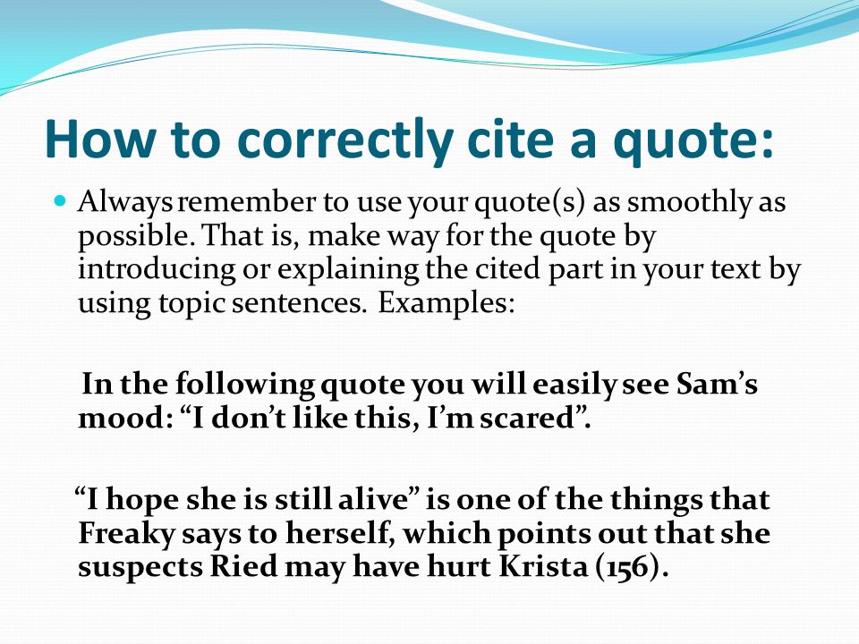 How to correctly cite a quote: