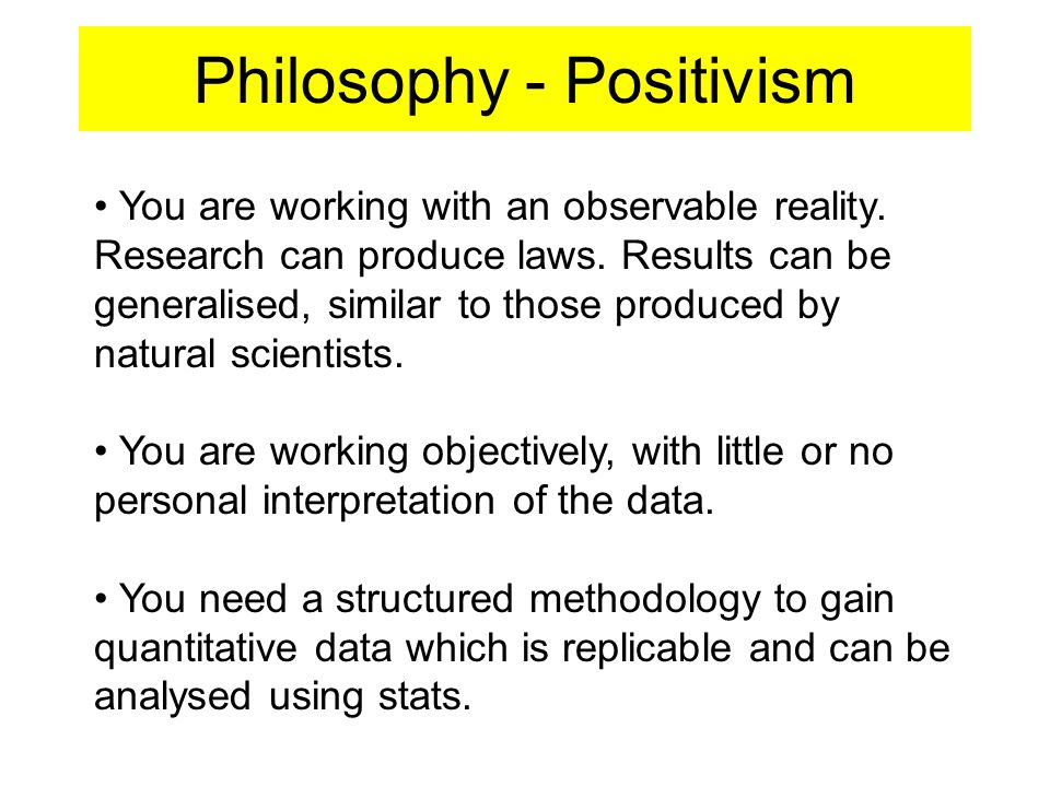 Philosophy - Positivism