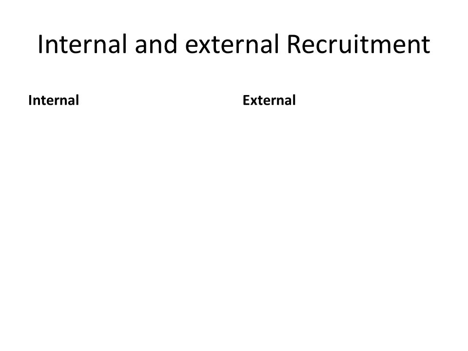 Internal and external Recruitment