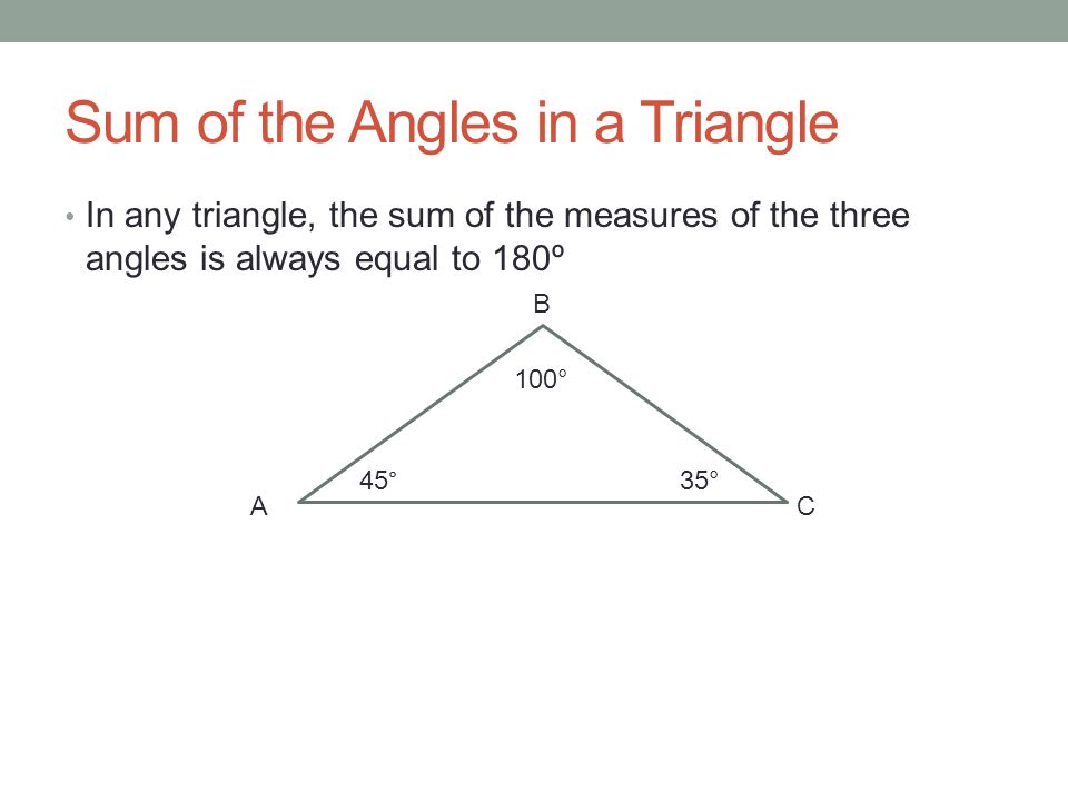 Sum of the Angles in a Triangle