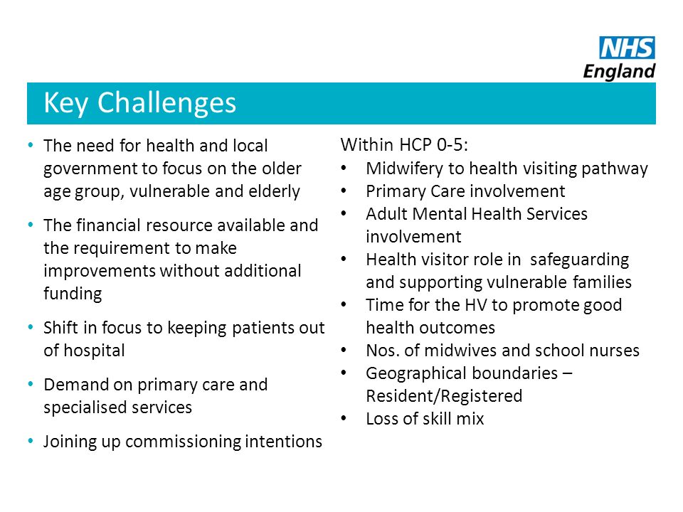 Key Challenges Within HCP 0-5: