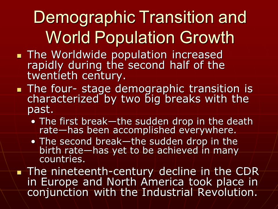 Demographic Transition and World Population Growth