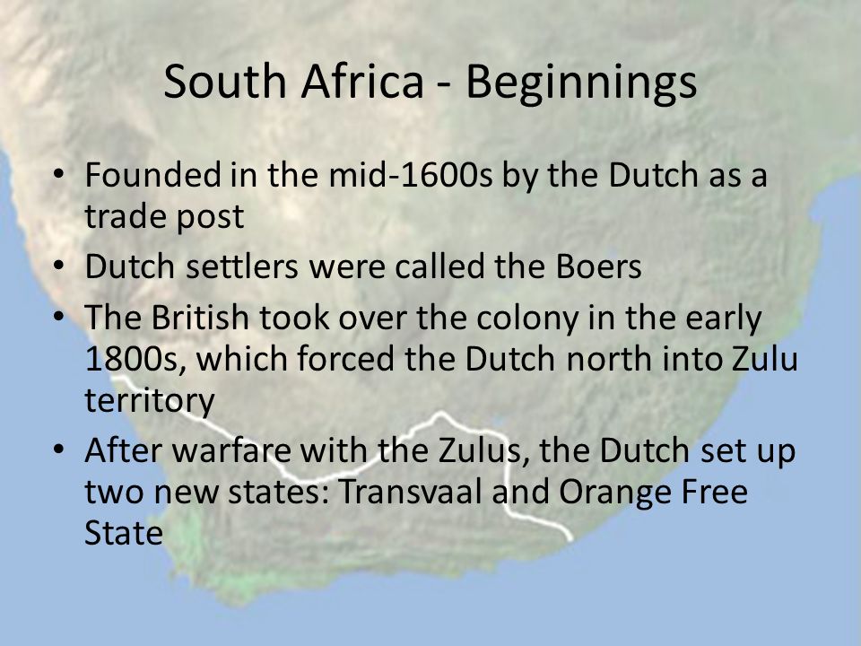 South Africa - Beginnings