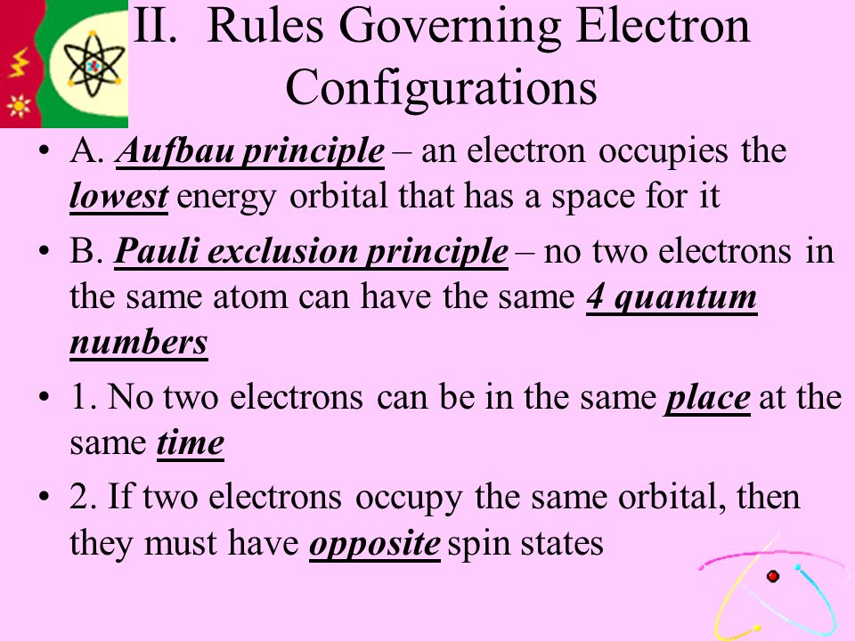 II. Rules Governing Electron Configurations