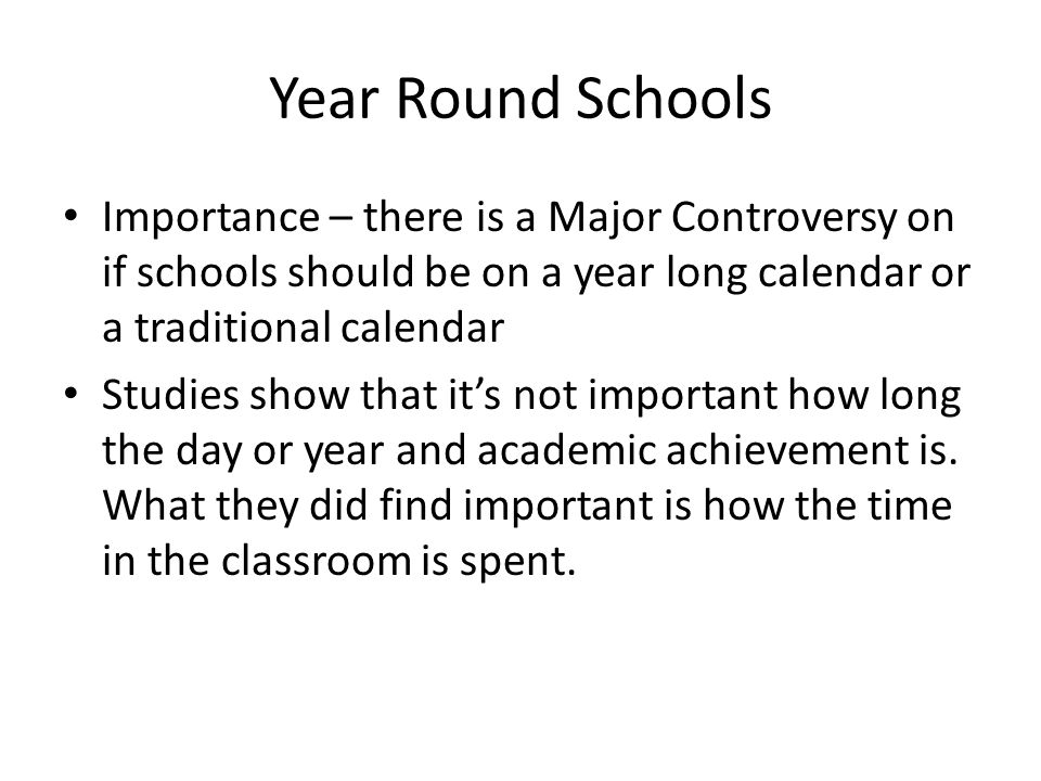 opinions on year round schooling
