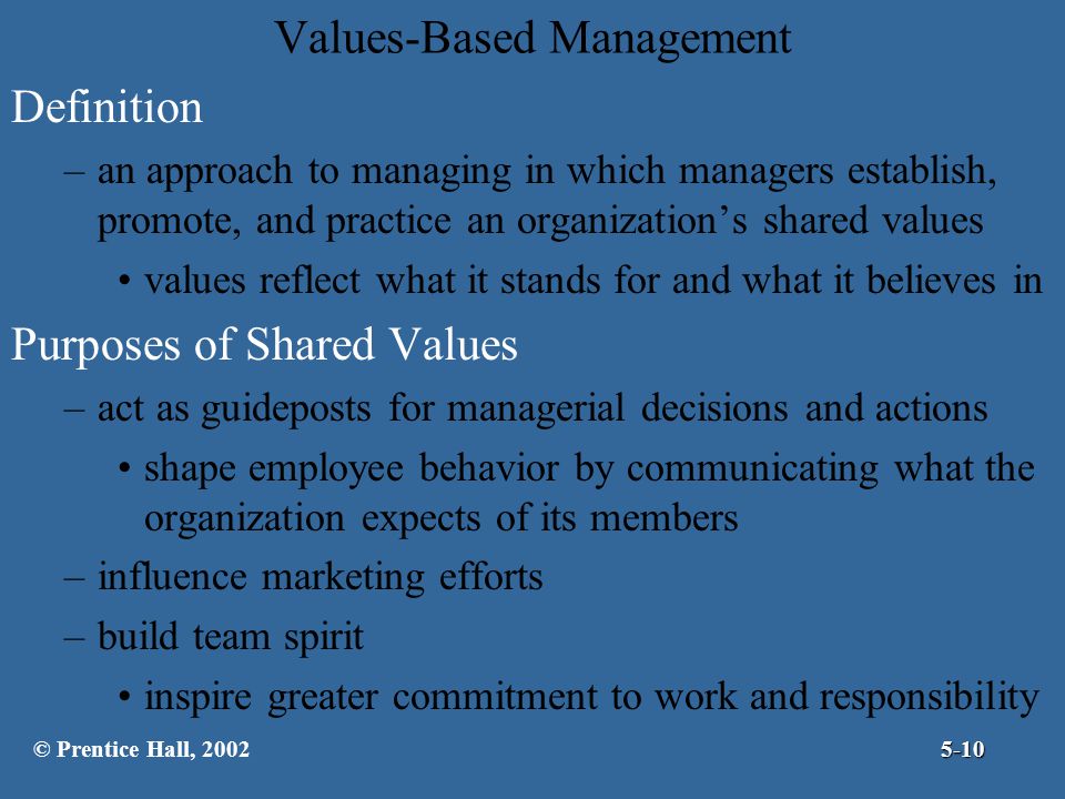 Values-Based Management