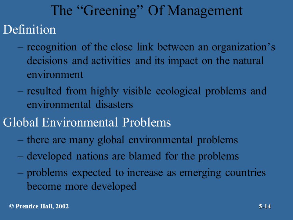 The Greening Of Management