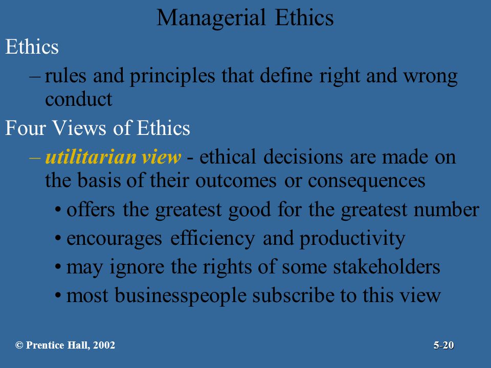 Managerial Ethics Ethics