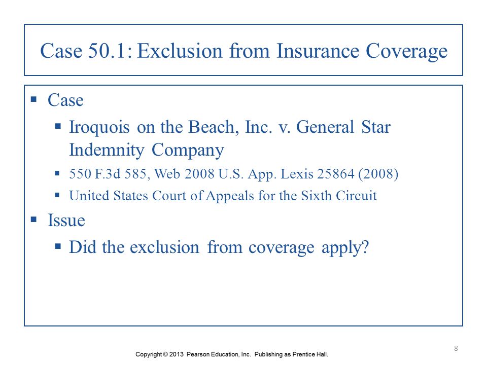Case 50.1: Exclusion from Insurance Coverage