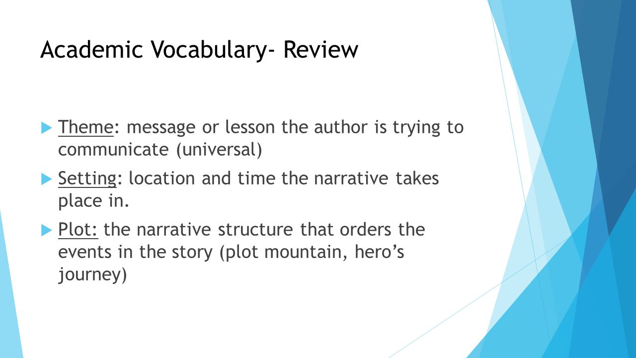 Academic Vocabulary- Review