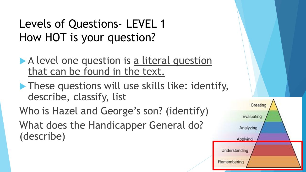 Levels of Questions- LEVEL 1 How HOT is your question