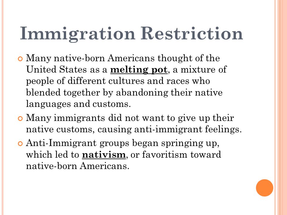 Immigration Restriction