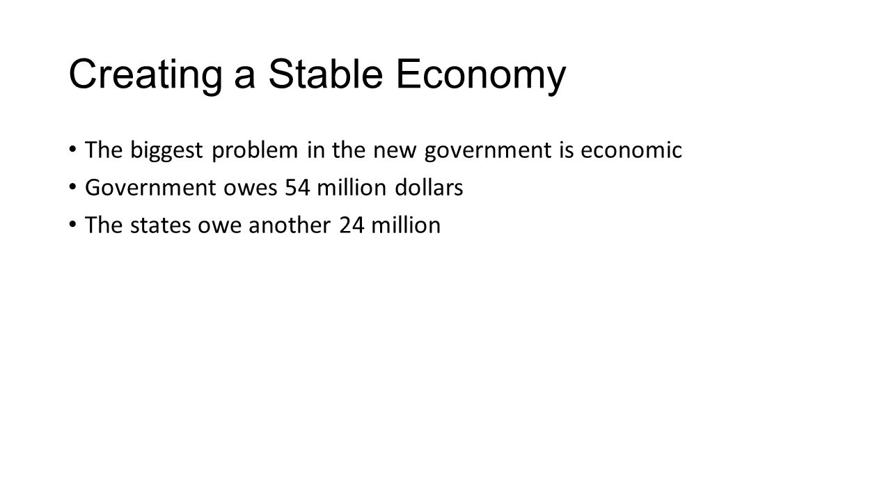 Creating a Stable Economy