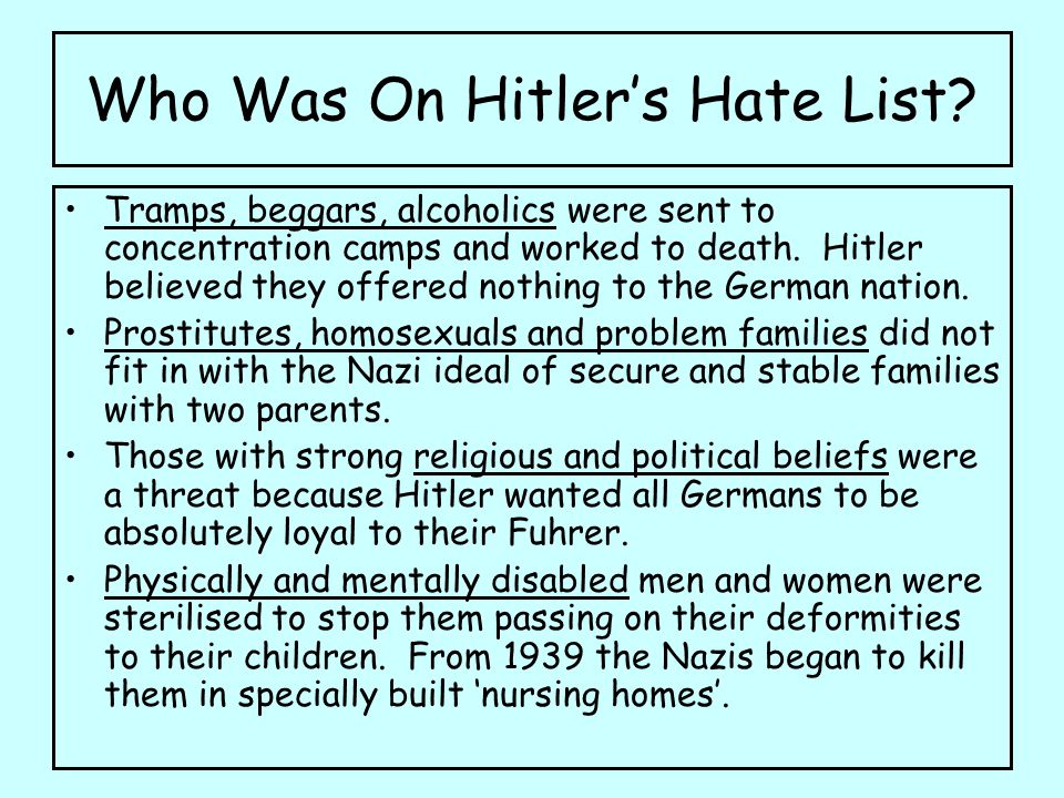 Who Was On Hitler’s Hate List