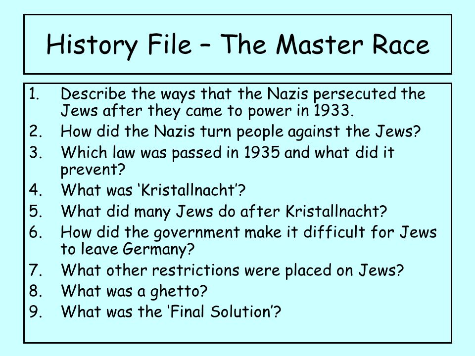 History File – The Master Race
