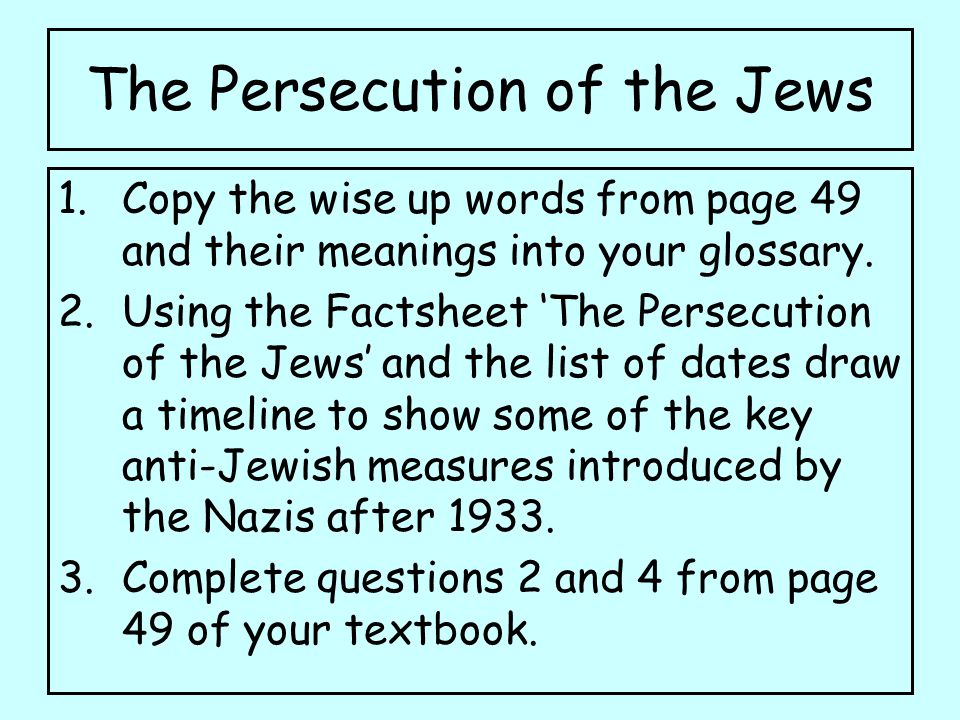 The Persecution of the Jews