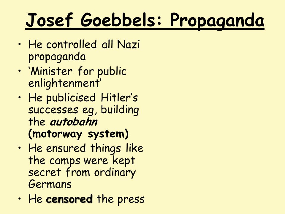 Josef Goebbels: Propaganda
